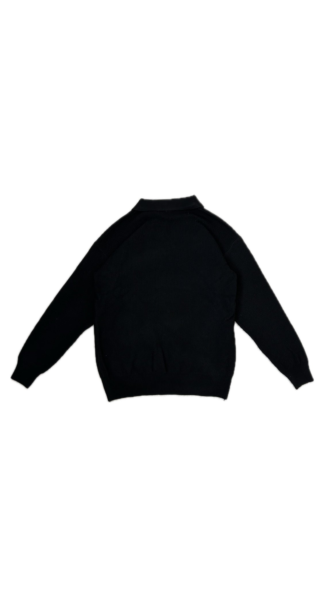 Knit Long Sleeve Polo (Black)