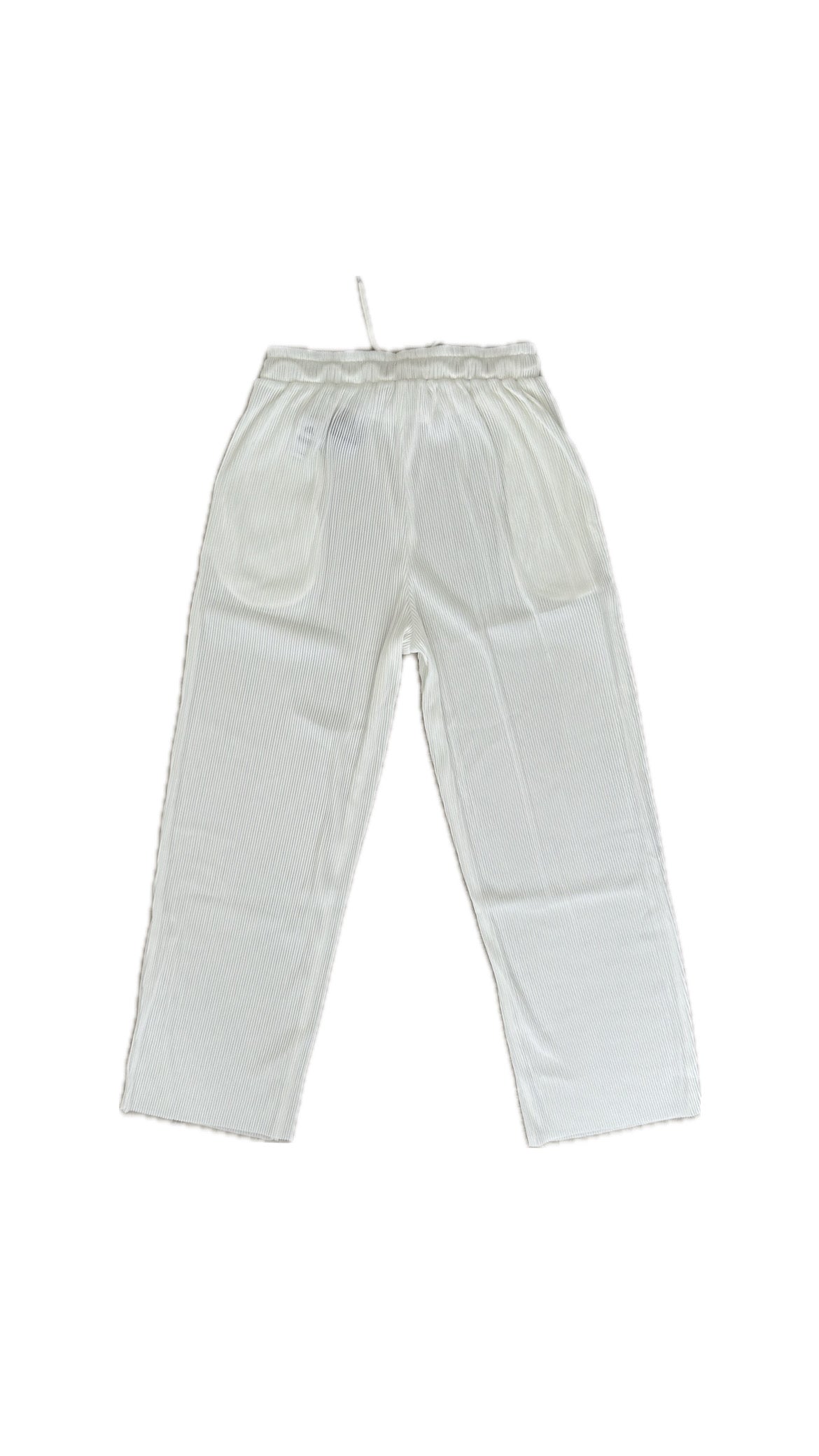 Vertical Textured Trousers (White)