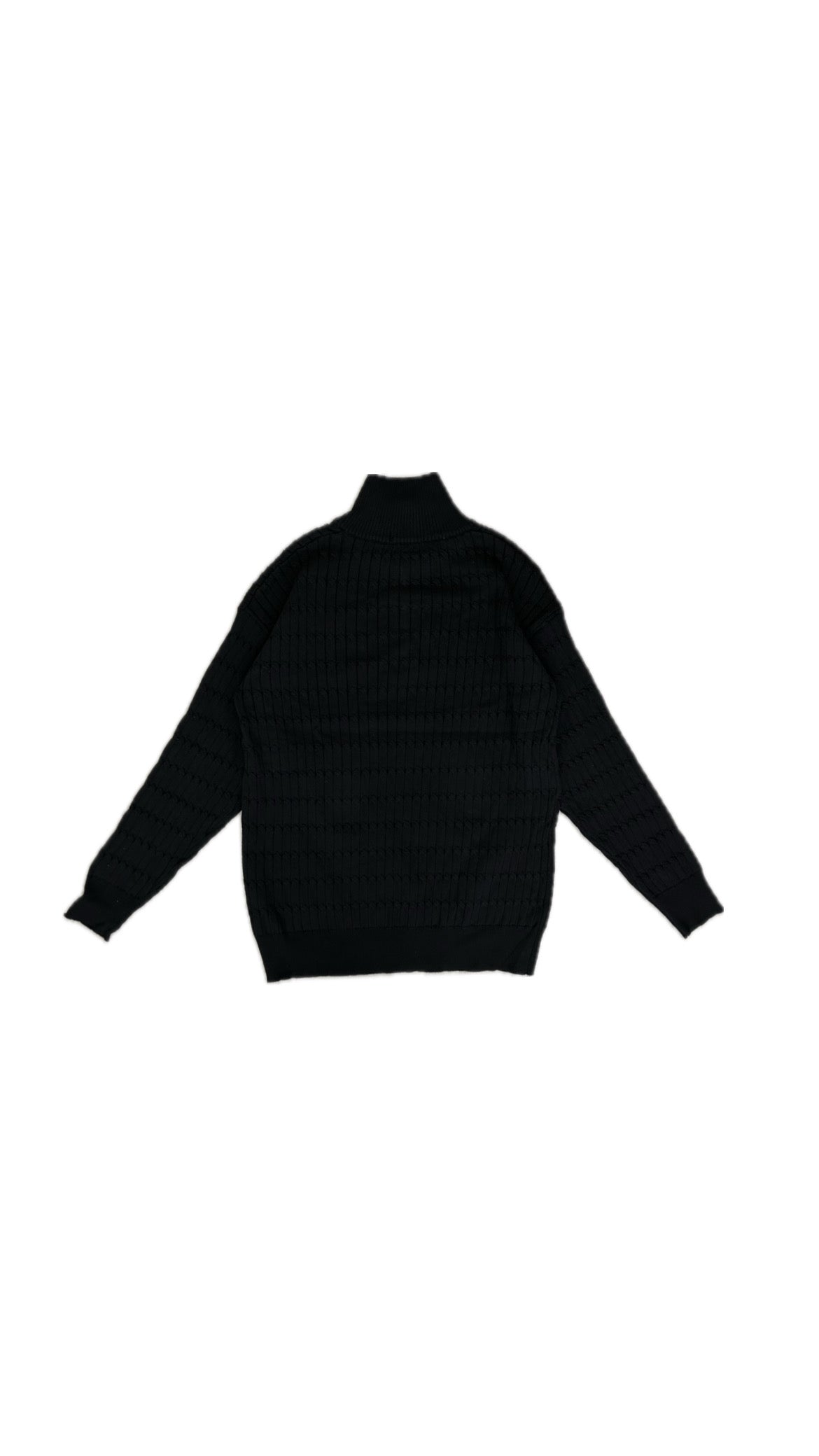 Patterned Quarter Zip (Black)