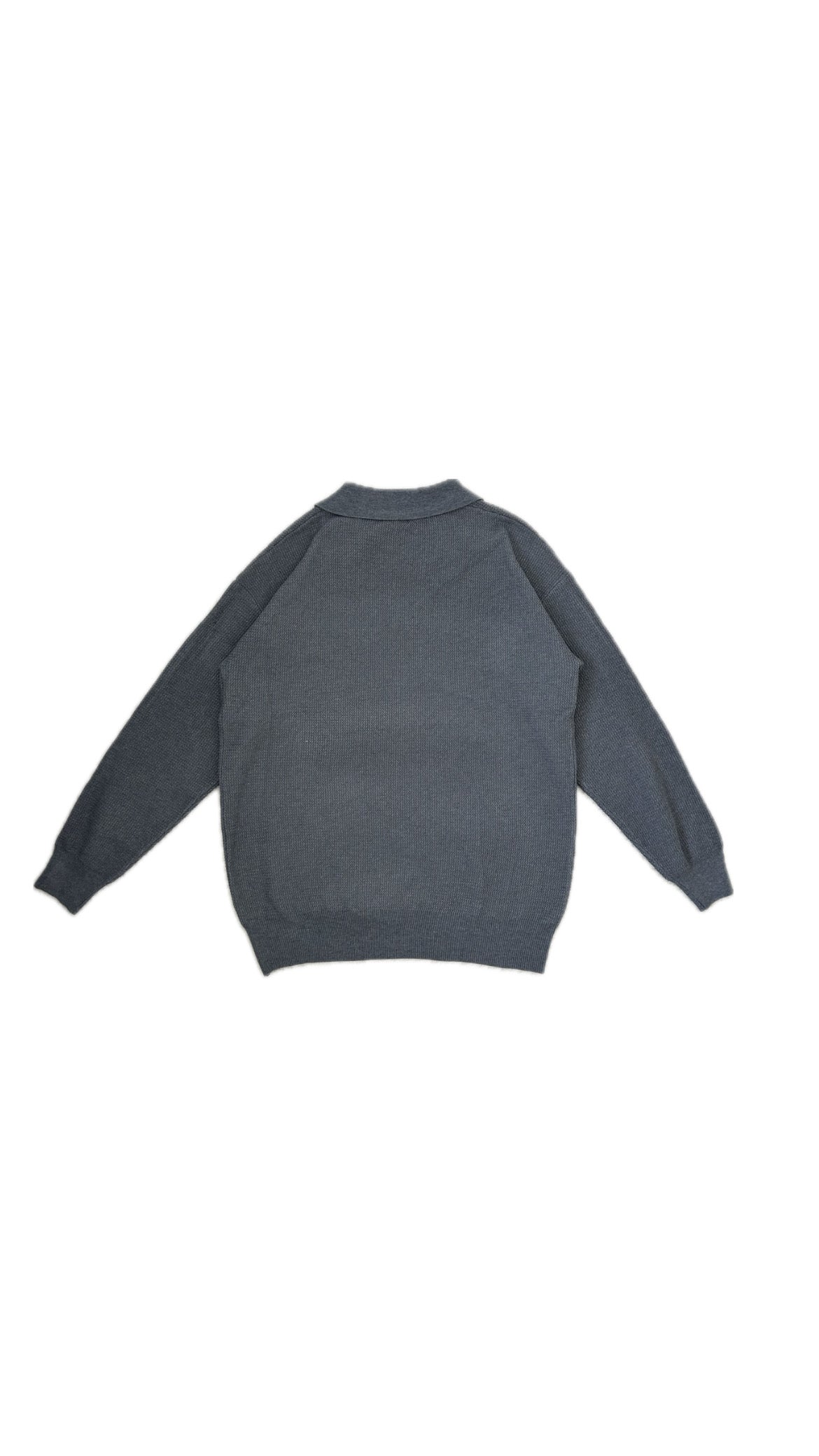 Knit Long Sleeve Polo (Grey)