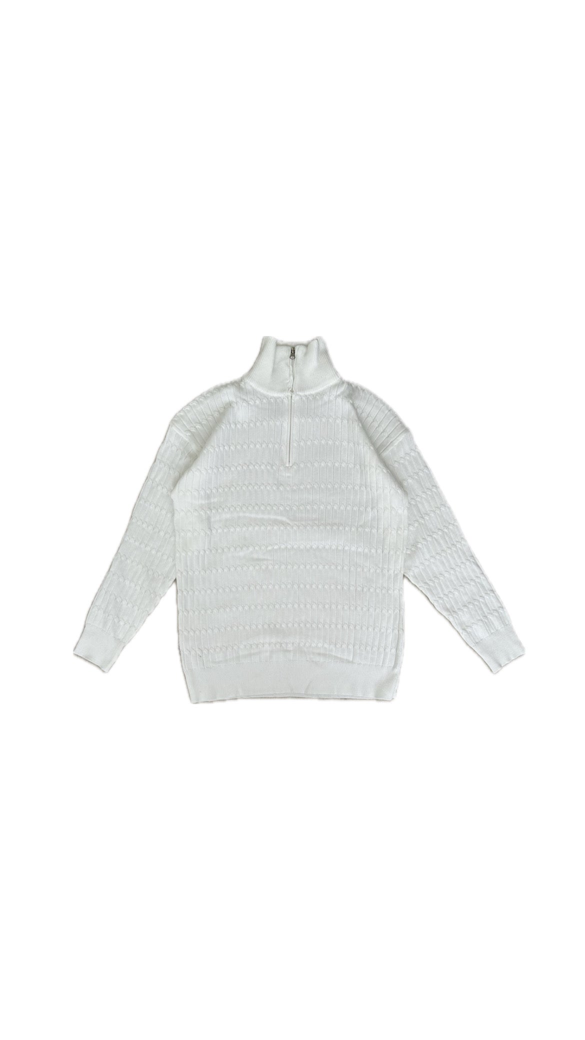 Pattered Quarter Zip (wit)