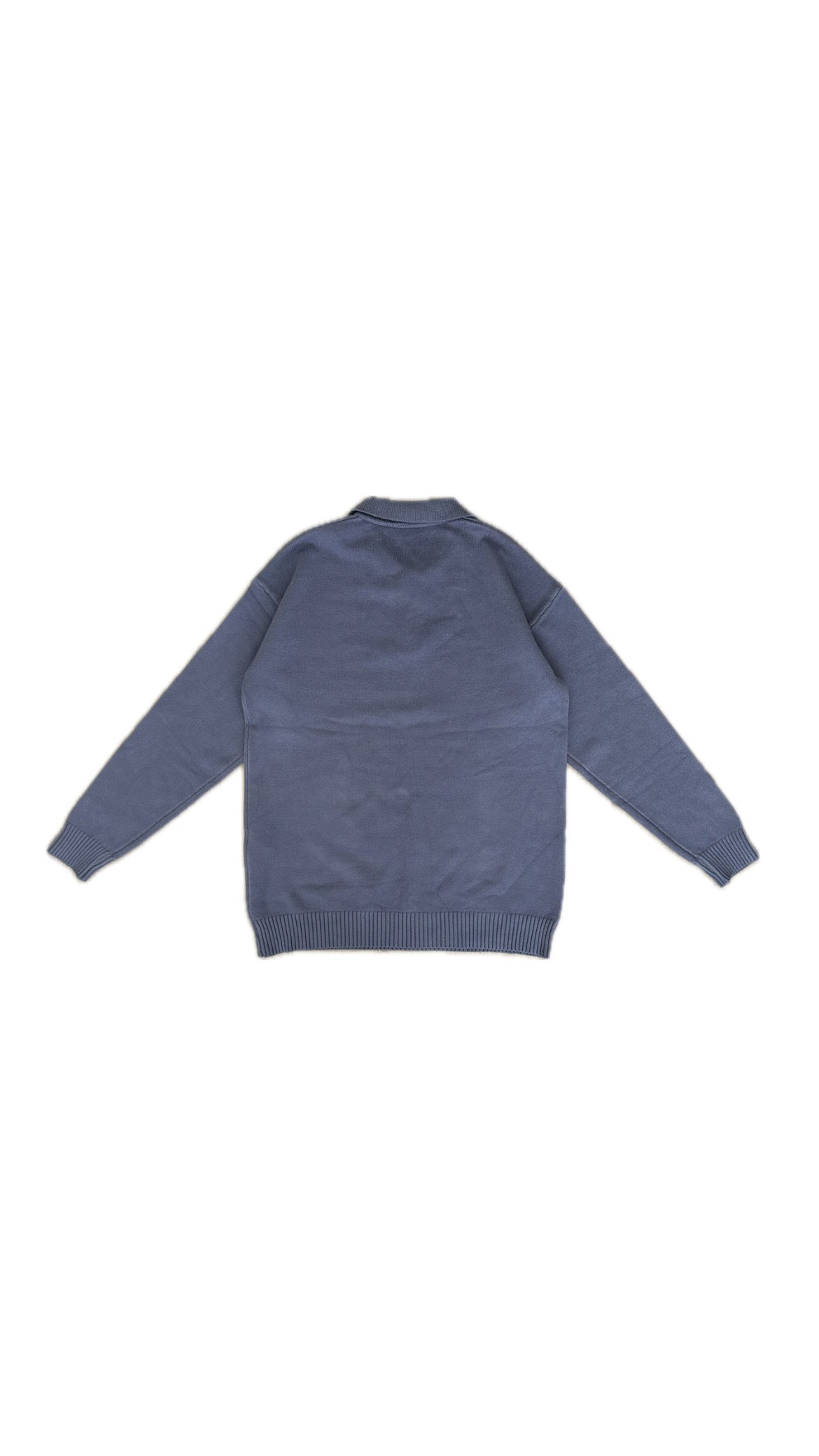 Luxe polo lange mouw (blauw)