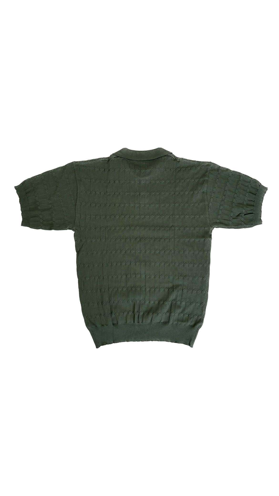 Patterned Polo (Olive Green)