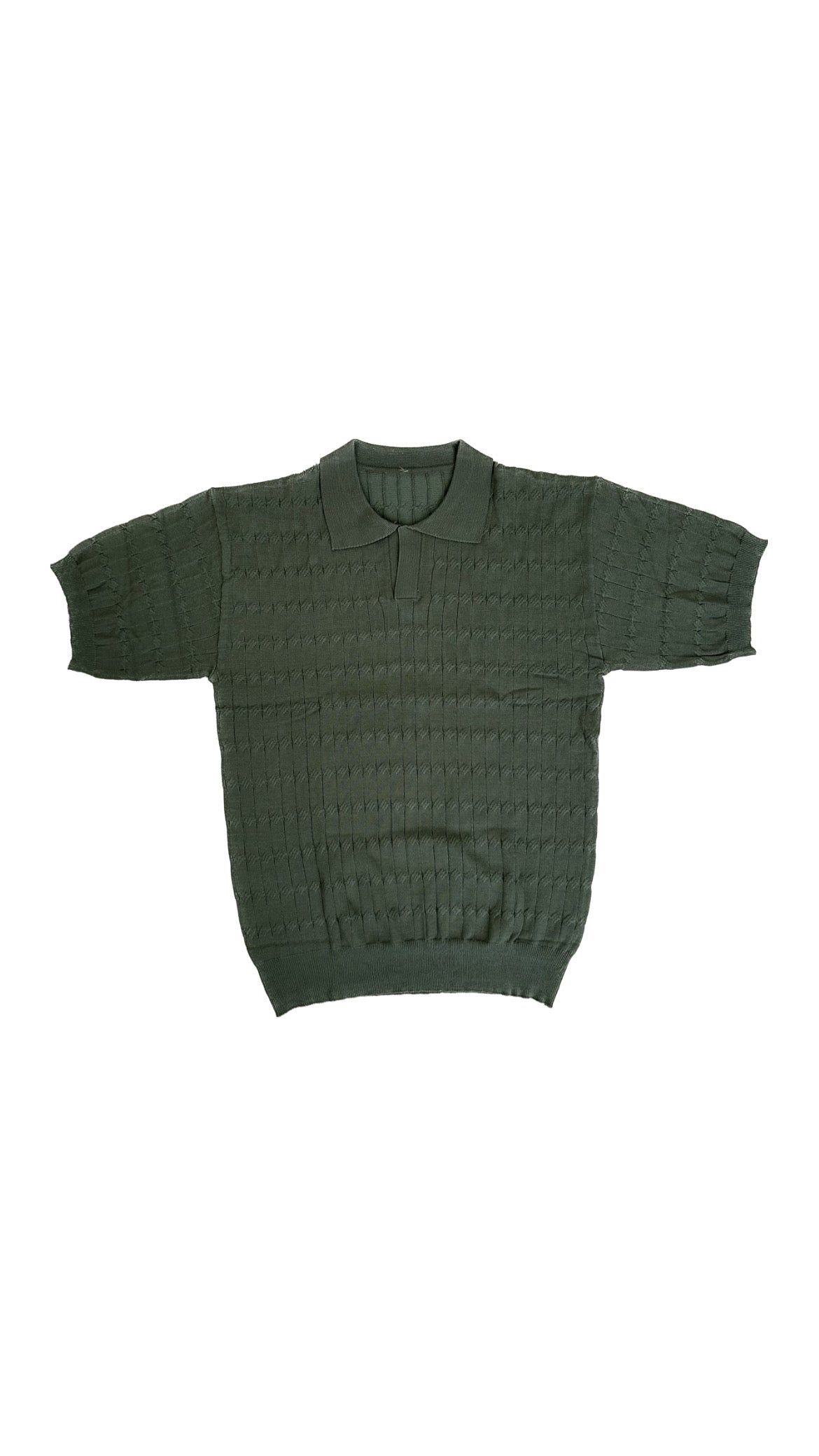 Patterned Polo (Olive Green)