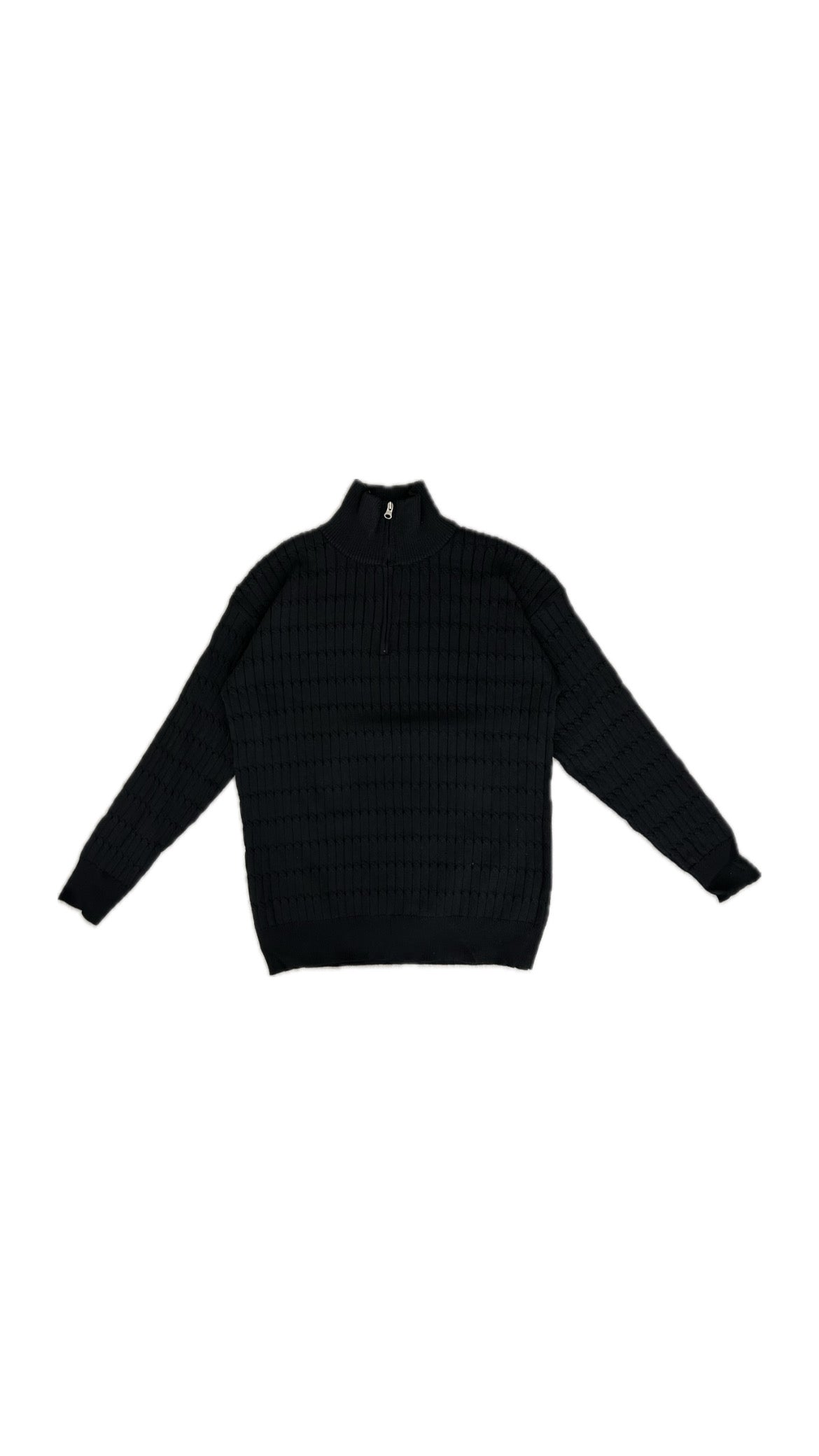 Patterned Quarter Zip (Black)