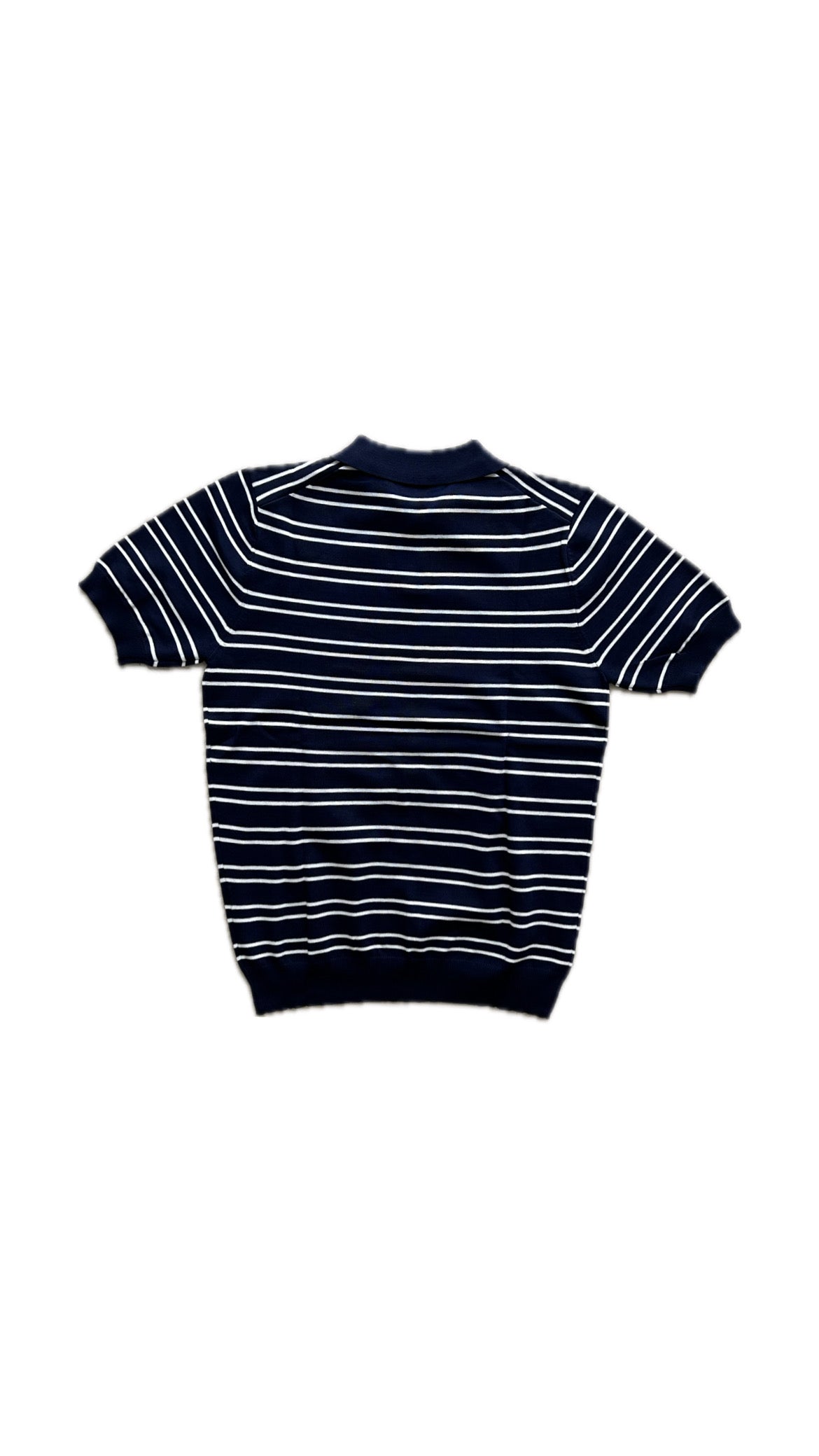 Striped Textured Polo Shirt (Navy)