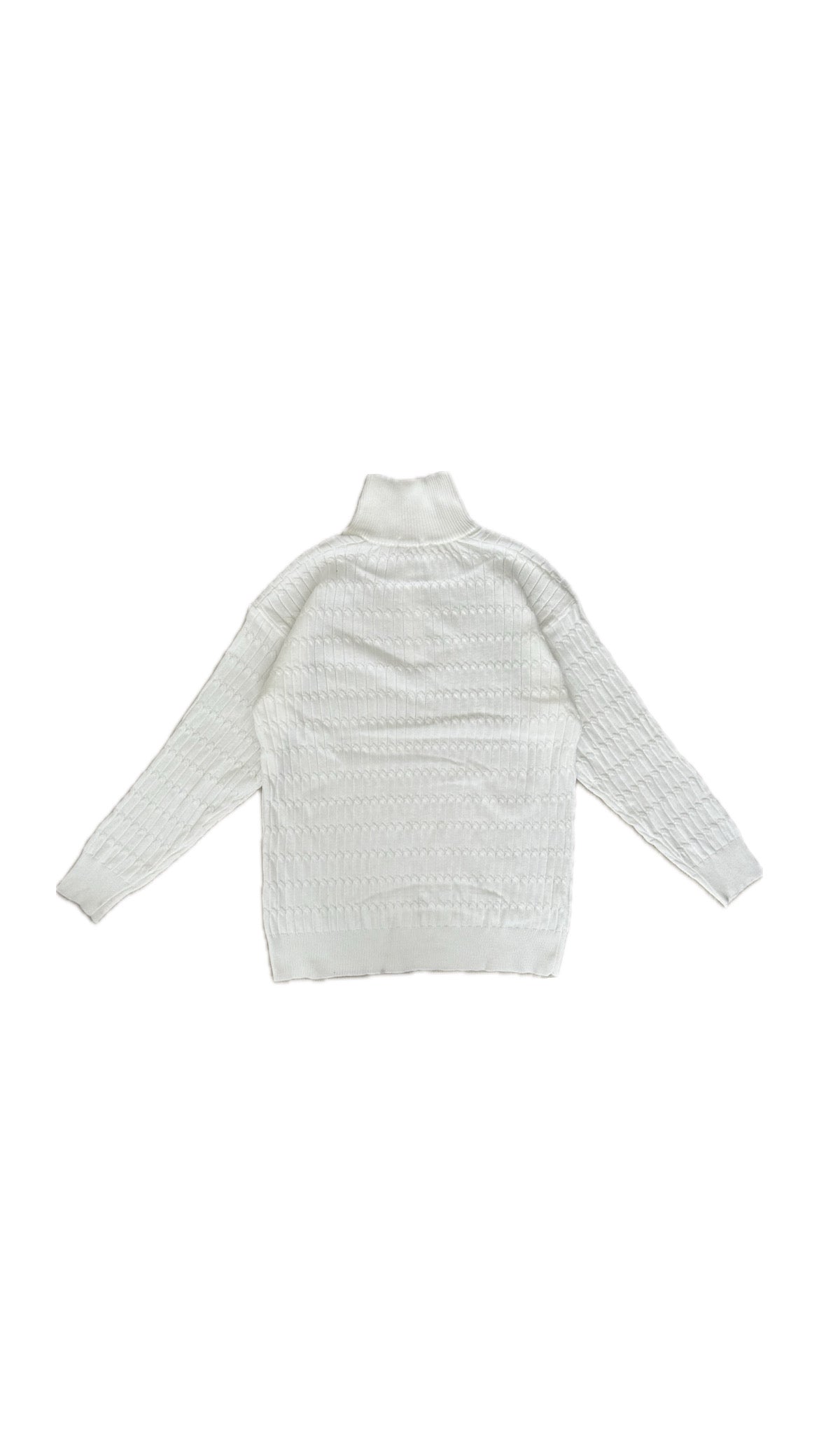 Patterned Quarter Zip (White)